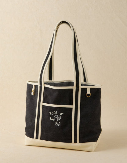 Snoopy Tote — Black BOO front