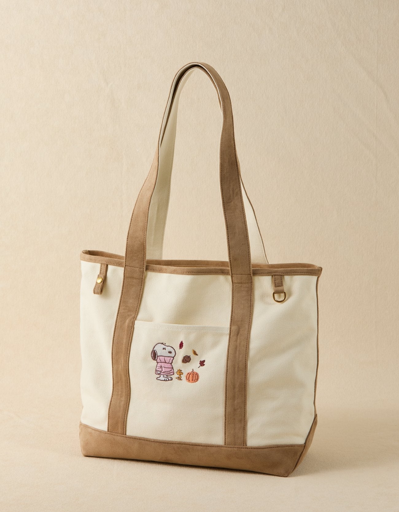 Snoopy Tote — Tan Suede back
