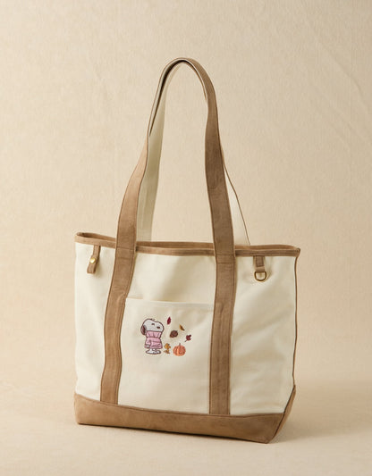 Snoopy Tote — Tan Suede back